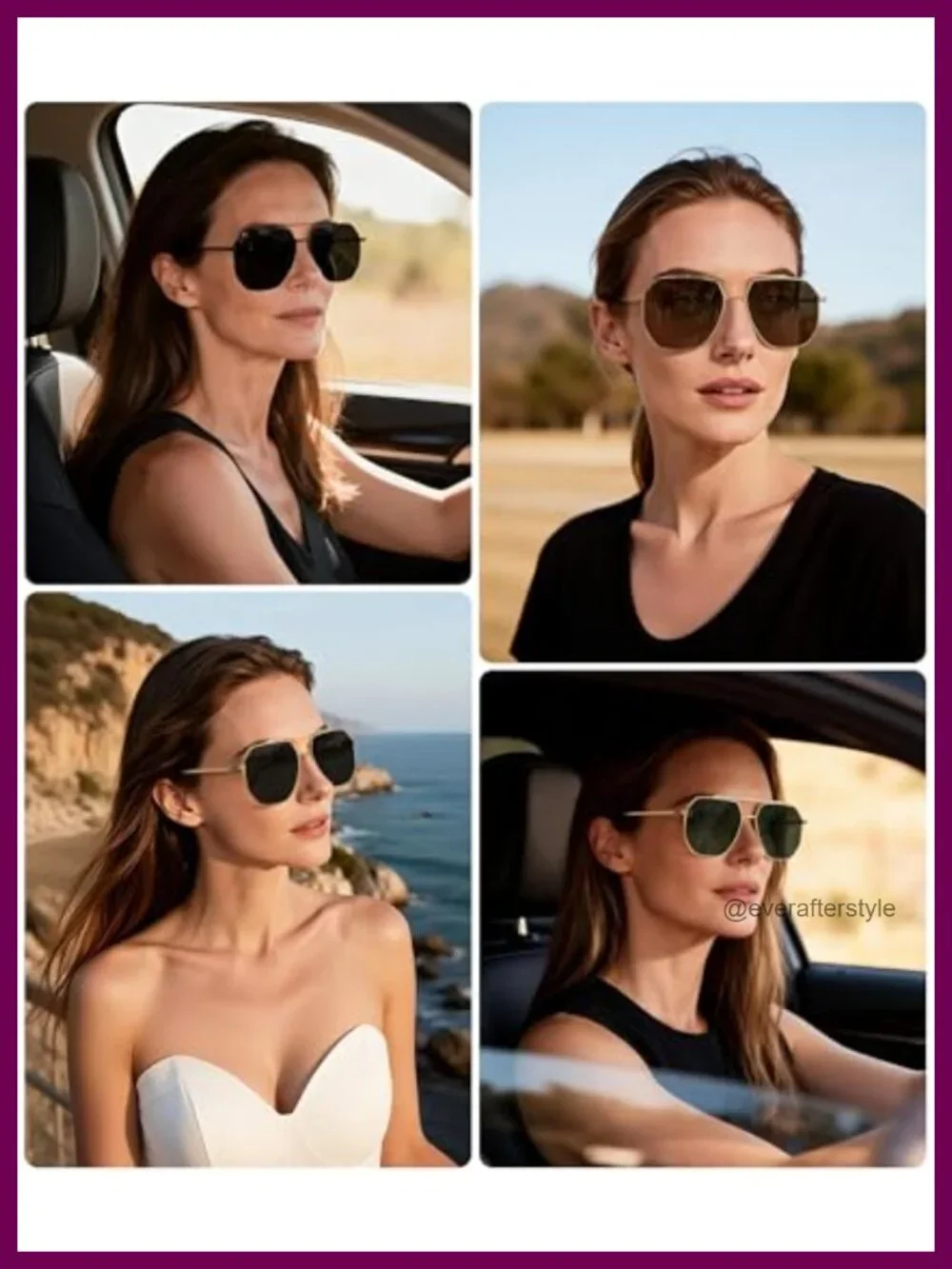 Retro Oversized Aviator Sunglasses Polarized UV400 Square Metal